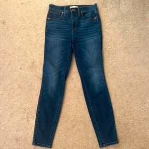 Madewell 10” High rise dark wash skinny jeans size 27
